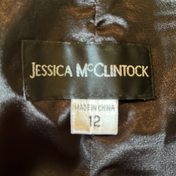 Vtg 80's JESSICA MCCLINTOCK Size 12 Colorblock Strapless Wave Neckline NEW - Picture 9 of 15